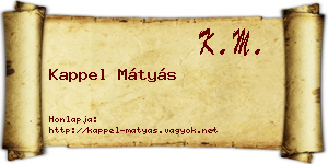 Kappel Mátyás névjegykártya